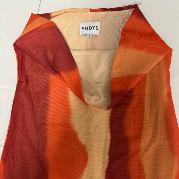 SNDYS Sasha Orange multi dress size S - Picture 2 of 3